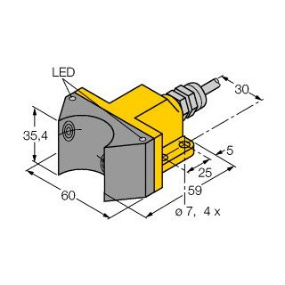 Turck Inductieve sensor inductieve naderingsschakelaar schakelafstand 4MM 20HZ kunststof kabel