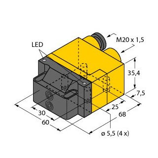 Turck Inductieve sensor inductieve naderingsschakelaar schakelafstand 4MM 20HZ kunststof klem
