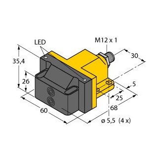 Turck Inductieve sensor inductieve naderingsschakelaar schakelafstand 4MM 50HZ kunststof steekaansluiting
