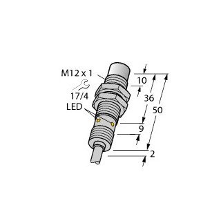 Turck Inductieve sensor inductieve naderingsschakelaar schakelafstand 10MM 2000HZ metaal kabel