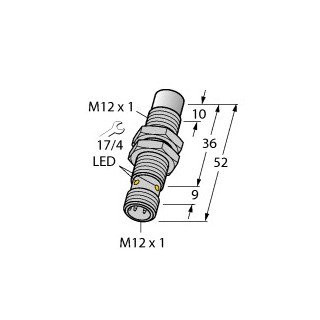 Turck Inductieve sensor inductieve naderingsschakelaar schakelafstand 10MM 2000HZ metaal steekaansluiting