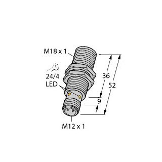 Turck Inductieve sensor inductieve naderingsschakelaar schakelafstand 8MM 500HZ metaal steekaansluiting