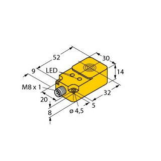 Turck Inductieve sensor inductieve naderingsschakelaar schakelafstand 10MM 500HZ kunststof steekaansluiting