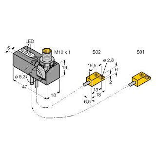 Turck Inductieve sensor inductieve naderingsschakelaar schakelafstand 2MM 30HZ metaal steekaansluiting
