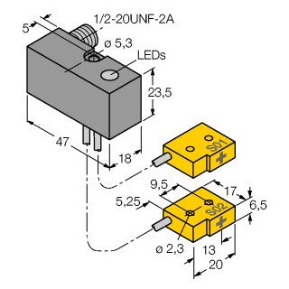 Turck Inductieve sensor inductieve naderingsschakelaar schakelafstand 2MM 20HZ metaal steekaansluiting
