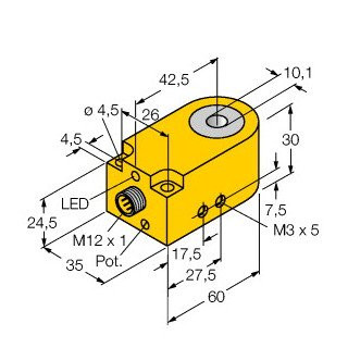 Turck Inductieve sensor inductieve naderingsschakelaar 8HZ kunststof steekaansluiting
