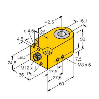 Turck Inductieve sensor inductieve naderingsschakelaar 8HZ kunststof steekaansluiting