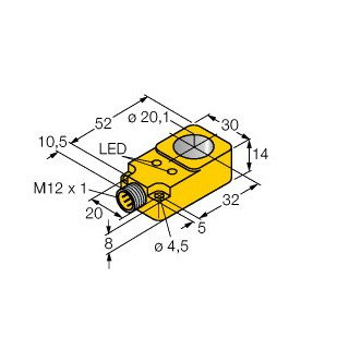 Turck Inductieve sensor inductieve naderingsschakelaar schakelafstand 20MM 8HZ kunststof steekaansluiting