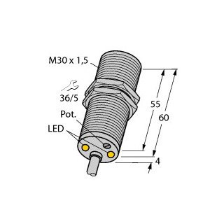 Turck Inductieve sensor inductieve naderingsschakelaar schakelafstand 10MM metaal kabel