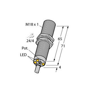 Turck Inductieve sensor inductieve naderingsschakelaar schakelafstand 5MM metaal kabel