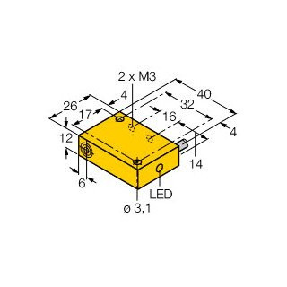 Turck Inductieve sensor inductieve naderingsschakelaar schakelafstand 2MM 20HZ kunststof kabel