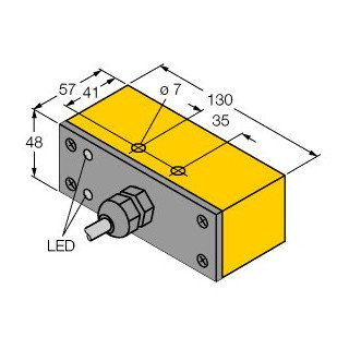 Turck Inductieve sensor inductieve naderingsschakelaar schakelafstand 30MM 60HZ kunststof kabel