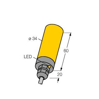 Turck Inductieve sensor inductieve naderingsschakelaar schakelafstand 20MM 500HZ kunststof kabel