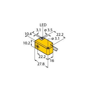 Turck Inductieve sensor inductieve naderingsschakelaar schakelafstand 2MM 2000HZ kunststof kabel
