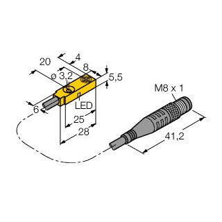 Turck Inductieve sensor inductieve naderingsschakelaar schakelafstand 2MM 2000HZ kunststof steekaansluiting