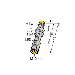 Turck Inductieve sensor inductieve naderingsschakelaar schakelafstand 3MM 3000HZ metaal steekaansluiting