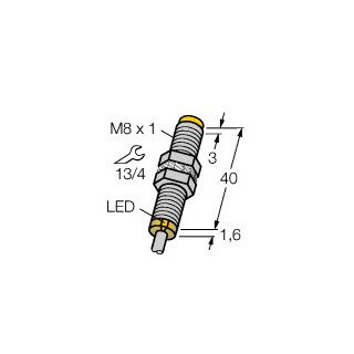 Turck Inductieve sensor inductieve naderingsschakelaar schakelafstand 3MM 3000HZ metaal kabel
