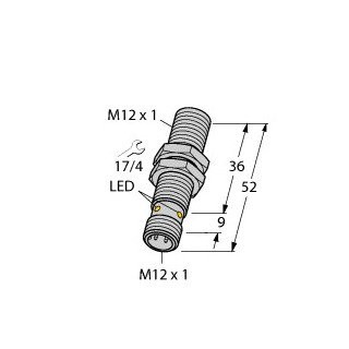 Turck Inductieve sensor inductieve naderingsschakelaar schakelafstand 2MM 2000HZ metaal steekaansluiting