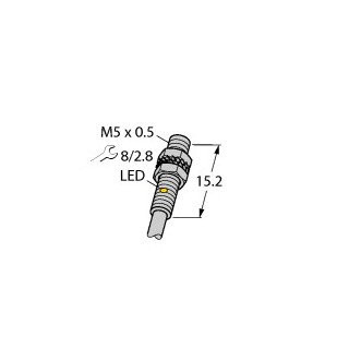 Turck Inductieve sensor inductieve naderingsschakelaar schakelafstand 1MM 2000HZ metaal kabel