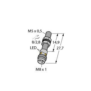 Turck Inductieve sensor inductieve naderingsschakelaar schakelafstand 1MM 2000HZ metaal steekaansluiting