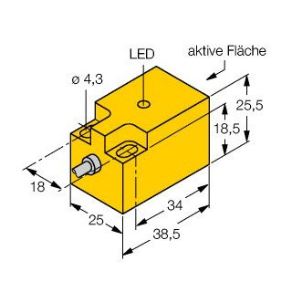 Turck Inductieve sensor inductieve naderingsschakelaar schakelafstand 10MM 500HZ kunststof kabel