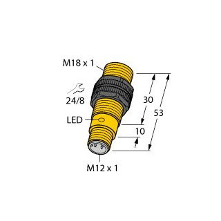 Turck Inductieve sensor inductieve naderingsschakelaar schakelafstand 8MM 500HZ kunststof steekaansluiting