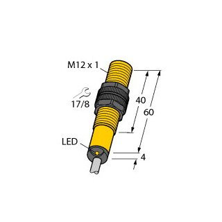 Turck Inductieve sensor inductieve naderingsschakelaar schakelafstand 2MM 2000HZ kunststof kabel
