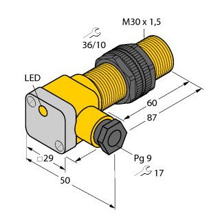 Turck Inductieve sensor inductieve naderingsschakelaar schakelafstand 15MM 500HZ kunststof klem