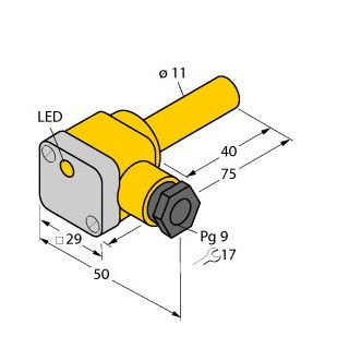 Turck Inductieve sensor inductieve naderingsschakelaar schakelafstand 2MM 2000HZ kunststof klem