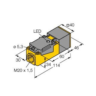 Turck Inductieve sensor inductieve naderingsschakelaar schakelafstand 20MM 150HZ kunststof klem
