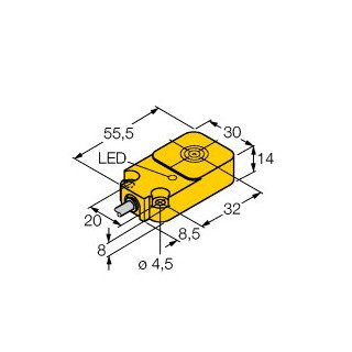 Turck Inductieve sensor inductieve naderingsschakelaar schakelafstand 10MM 1000HZ kunststof kabel