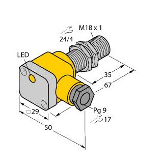 Turck Inductieve sensor inductieve naderingsschakelaar schakelafstand 5MM 1000HZ metaal klem