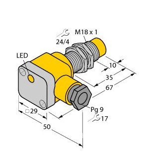 Turck Inductieve sensor inductieve naderingsschakelaar schakelafstand 10MM 500HZ metaal klem