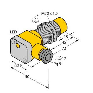 Turck Inductieve sensor inductieve naderingsschakelaar schakelafstand 15MM 200HZ metaal klem