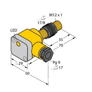 Turck Inductieve sensor inductieve naderingsschakelaar schakelafstand 5MM 2000HZ kunststof klem