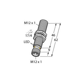 Turck Inductieve sensor inductieve naderingsschakelaar schakelafstand 3MM 2000HZ metaal steekaansluiting