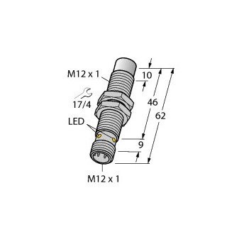 Turck Inductieve sensor inductieve naderingsschakelaar schakelafstand 8MM 2000HZ metaal steekaansluiting