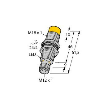 Turck Inductieve sensor inductieve naderingsschakelaar schakelafstand 12MM 1500HZ metaal steekaansluiting