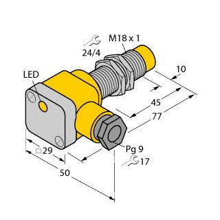 Turck Inductieve sensor inductieve naderingsschakelaar schakelafstand 12MM 2000HZ metaal klem
