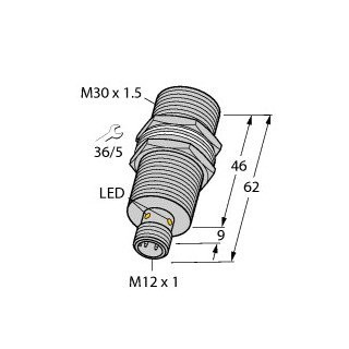 Turck Inductieve sensor inductieve naderingsschakelaar schakelafstand 10MM 1000HZ metaal steekaansluiting