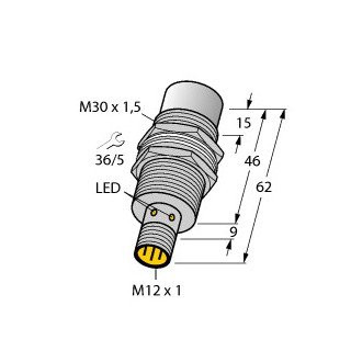Turck Inductieve sensor inductieve naderingsschakelaar schakelafstand 20MM 1000HZ metaal steekaansluiting