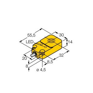Turck Inductieve sensor inductieve naderingsschakelaar schakelafstand 10MM 250HZ kunststof kabel