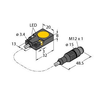 Turck Inductieve sensor inductieve naderingsschakelaar schakelafstand 5MM 250HZ metaal kabel met connector