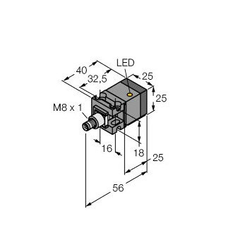 Turck Inductieve sensor inductieve naderingsschakelaar schakelafstand 10MM 250HZ metaal steekaansluiting