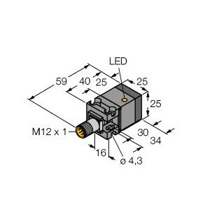 Turck Inductieve sensor inductieve naderingsschakelaar schakelafstand 15MM 250HZ metaal steekaansluiting