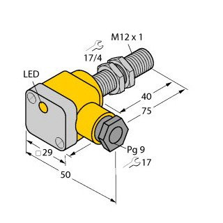 Turck Inductieve sensor inductieve naderingsschakelaar schakelafstand 3MM 3000HZ metaal klem