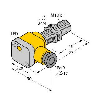 Turck Inductieve sensor inductieve naderingsschakelaar schakelafstand 5MM 2500HZ metaal klem