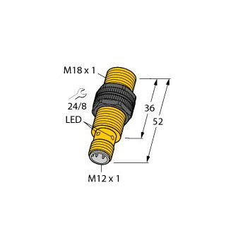 Turck Inductieve sensor inductieve naderingsschakelaar schakelafstand 5MM 2500HZ kunststof steekaansluiting