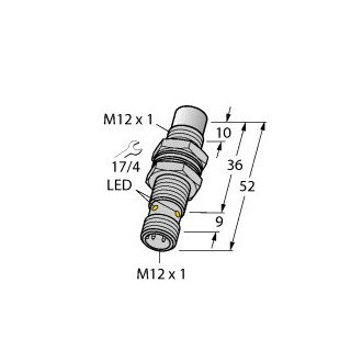 Turck Inductieve sensor inductieve naderingsschakelaar schakelafstand 8MM 2000HZ metaal steekaansluiting