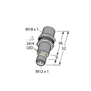 Turck Inductieve sensor inductieve naderingsschakelaar schakelafstand 10MM 1500HZ metaal steekaansluiting